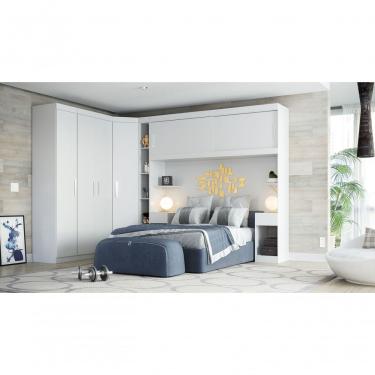 Imagem de Guarda Roupa Modulado Casal Genova Plus 6 Portas Bater e Correr 4 Gavetas Branco Batrol...