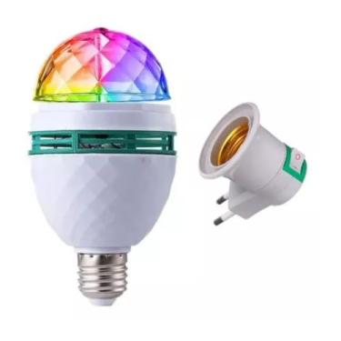 Imagem de Lâmpada Led Giratória Colorida Rgb Festa Bola Maluca Bivolt - bigeterd
