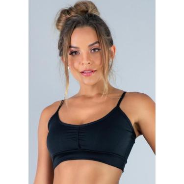 Imagem de Top Fitness Cropped   Academia Franzido Suplex Mvb Modas  Feminino-Feminino