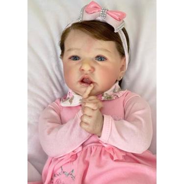 Imagem de Bebê Reborn Menina Realista Princesa 50cm Corpo Silicone Inteiro Toma 