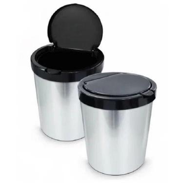 Imagem de Lixeira 10 Litros de Plástico Arqplast Igual Inox Barata