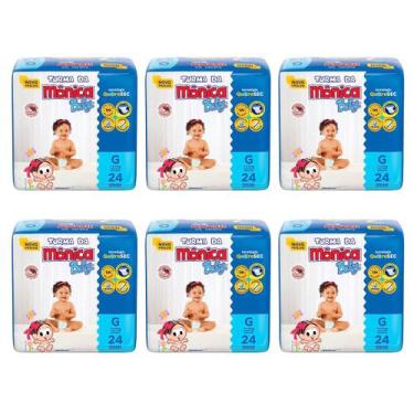 Imagem de Fralda Turma da Mônica Baby Jumbo Tamanho G - 6 Pacotes com 24 Fraldas