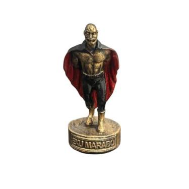 Imagem de Escultura Exu Marabô Dourado e Vermelho Vintage Resina 10 cm - Lua Mís