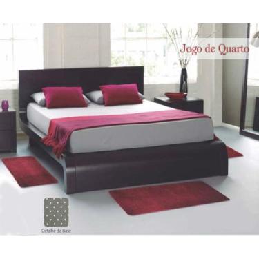 Imagem de Jogo de Quarto Tapete Shaggy Macio 3 peças Antider. Vermelho - Pratate