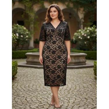Imagem de Vestido Renda Festa 79 Plus Size Madrinha Formatura Civil Noite - Bell