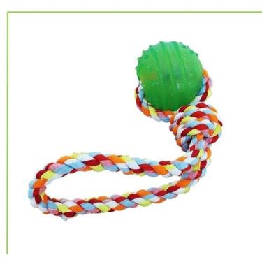 Imagem de Brinquedo pet Bola c/ corda cabo de guerra cachorro Pawise, Verde