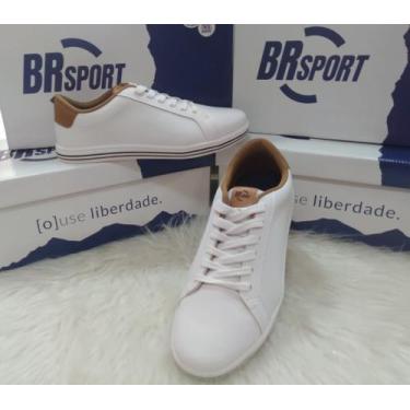 Imagem de Sapatênis br sport Napa Vermont Flot 2273 202, Branco, Caramelo, 41