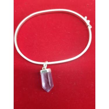 Imagem de Bracelete em prata com pedra ametista - Villa Nova 
