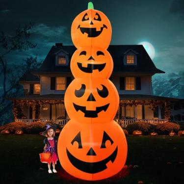 Imagem de Decoração inflável PARAYOYO Stacked Pumpkin 3,7 m com LEDs