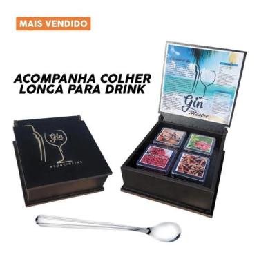 Imagem de Kit Gin Tonica 04 Especiarias + Colher Longa Drink + Estojo - Gin Mest