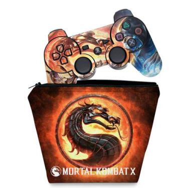 Imagem de Capa Case E Skin Adesivo Compatível Ps3 Controle - Mortal Kombat - Pop