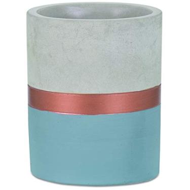 Imagem de Vaso Azul E Cobre em Cimento - Mart Azul/cobre