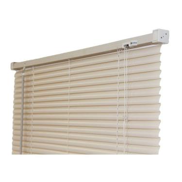 Imagem de Persiana Horizontal PVC Bege 120 (L) x 220 (A) cm Cortina Completa C/ Kit de Instalação 1,20 x 2,20