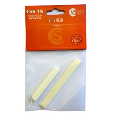 Imagem de Kit de osso rastilho e Pestana nut violão nylon Custom Sound