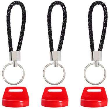 Imagem de SOAJEE Pacote com 3 capas de chave de ignição vermelha compatíveis com Yamaha G2 G5 G8 G9 G11 G14 G16 G18 G19 G20 G21 G22 G27 G29 Carrinho de golfe Banshee 350 YFZ350 Bear Tracker 250 YFM250 Urso grande 35 0 400 YFM350 YFM400