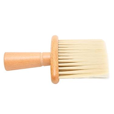 Imagem de Escova de cabelo para limpeza facial, escova de corte de cabelo de nylon alça Theaceae para uso em estação de cabeleireiro de salão doméstico (bege)