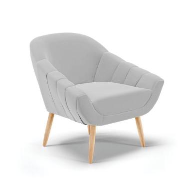 Imagem de Poltrona Giovana Suede Cinza Natural