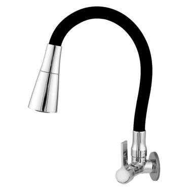 Imagem de Torneira Cozinha Parede Gourmet Cônico Preta/Cr 2168 C-65