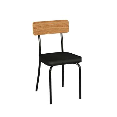 Imagem de Kit com 2 Cadeiras C-512 Brigatto Móveis Preto/Preto