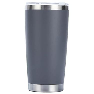 Imagem de Outty Copo Rambler de 590 ml, aço inoxidável, isolado a vácuo com tampa MagSlider e Canudo, Cinzento