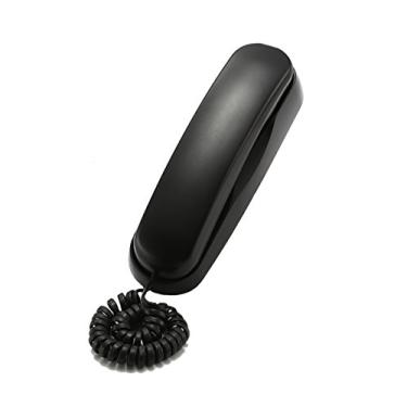 Imagem de KerLiTar K-037 telefone com fio fino para montagem na parede, telefone fixo, à prova d'água e à prova de umidade para o banheiro de hotel de escritório (preto)