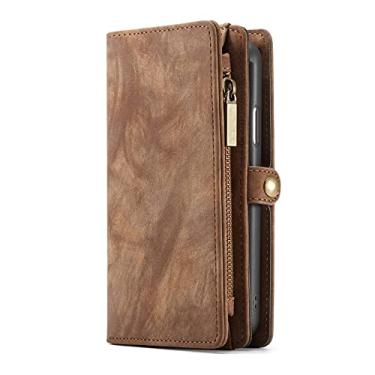 Imagem de Capa de celular de luxo com zíper magnético para samsung galaxy s21 s20 fe s10 s9 s8 plus a70 a50 a30 a40 nota 20 10 9 ultra s7 a51 a71 a21s a52 a72, marrom, para samsung a40