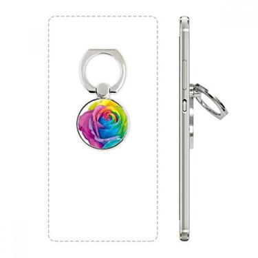 Imagem de Suporte de anel de telefone com ilustração de flor lésbica gay arco-íris suporte de laço ajustável
