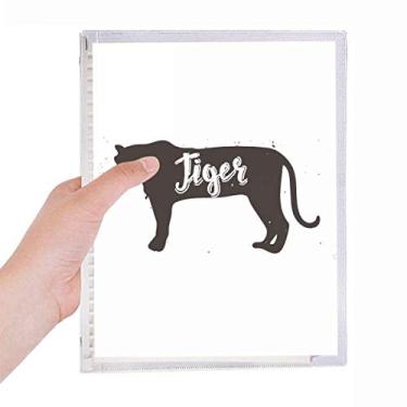 Imagem de Caderno de animais Tigre preto e branco diário de folhas soltas recarregáveis
