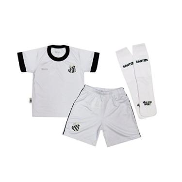 Imagem de Conjunto camiseta, shorts e meia Santos, Rêve D'or Sport, Crianças, Branco/Preto, 8
