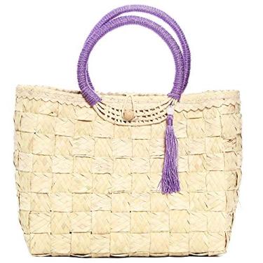 Imagem de Bolsa biro 2422 palha qd. det alça encapada botão ping. 1078999