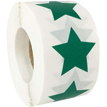 Imagem de Adesivos em forma de estrela verde, 2,5 cm e 500 etiquetas adesivas