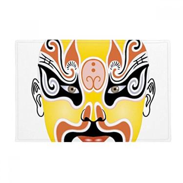 Imagem de DIYthinker Tapete de chão Zhanwancheng colorido com cabeça de ópera de Pequim, tapete antiderrapante para porta de banheiro