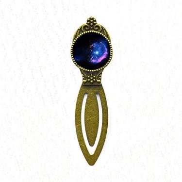 Imagem de Marcador de livro espacial brilhante mistério do universo nebuloso retrô para escritório