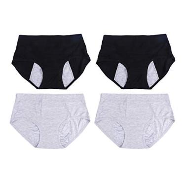 Imagem de 4 Pcs lingerie preta calcinhas cuecas de período cueca sem vazamento roupa de baixo cueca de época cueca menstrual à prova de vazamento roupa íntima calças higiênicas garota