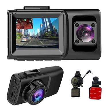Imagem de XRC TECH Mini Dash Cam Dual Channel frontal e no carro 1080p + 1080p grande angular com rastreador GPS, câmera WiFi, lentes giratórias, infravermelhas, visão noturna, DVR, gravação de vídeo para táxi