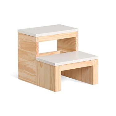 Imagem de Escada Infantil Madeira Quarto E Banheiro Banquinho Laqueado