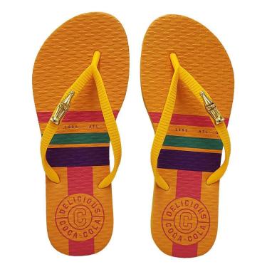 Imagem de Chinelo Coca Cola Feminino Laranja Atlanta 1886 CC3813 - 34 - Laranja-Feminino