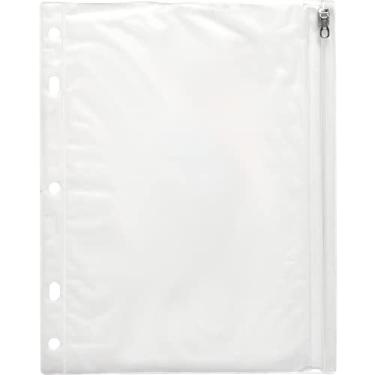 Imagem de Bolso para fichário, com zíper, vinil, furo, 26,66 x 20,32 cm, CL