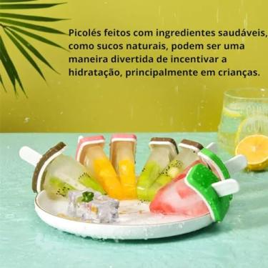 Imagem de Kit 4 Forma Sorvete Picole Paleta Recheada Com Palito Saudavel: Tangerina