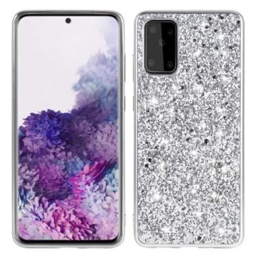 Imagem de Capa glitter para Samsung Galaxy A53 A73 A71 A51 A72 A52 S20 FE A54 A34 Note 20 S22 Plus S21 S23 Capa de revestimento de plástico ultra rígido, prata, para A32 4G