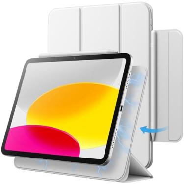 Imagem de JETech Capa Magnética para iPad (A16) 11ª/10ª Geração (2025/2022), Fixação Magnética, Case Fina para Tablet com Despertar/Sono Automático (Branco)