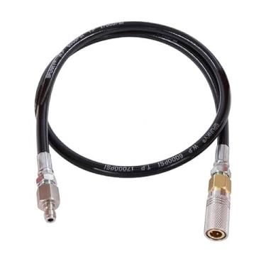Imagem de Manloney LLC Mangueira universal DN2 Microbore 4500 PSI PCP Paintball Enchimento Chicote com Mangueira Foster de Desmonte Rápido Montagem Macho para Fêmea (1/8 NPT macho DN2 mangueira de refil) (91,44 cm de comprimento)