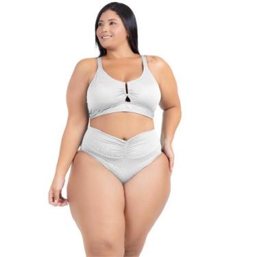 Imagem de Biquini Plus Size Feminino Moda Praia Decote Em U Dourado - Hype Modas