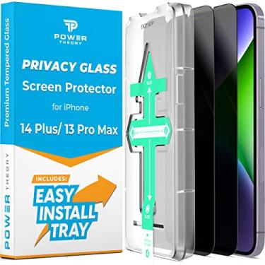 Imagem de Power Theory Protetor de tela de privacidade para iPhone 13 Pro Max vidro temperado [pacote com 2] proteção antiespião com kit de instalação fácil [compatível com capa] [6,7 polegadas]