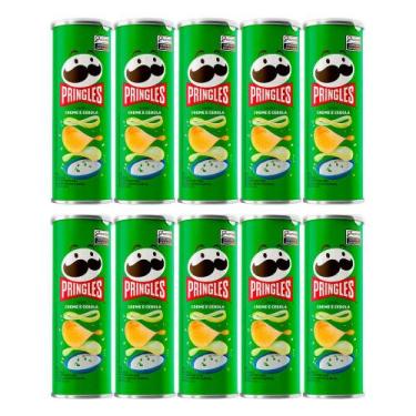 Imagem de Kit 10 Batata Pringles Creme e Cebola 109g
