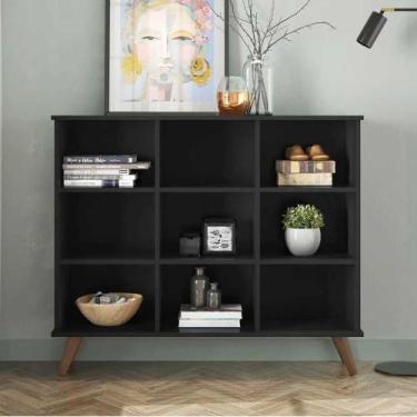 Imagem de Nicho Organizador Retro Preto Sem Gavetas Qmovi Móveis - LM DECOR