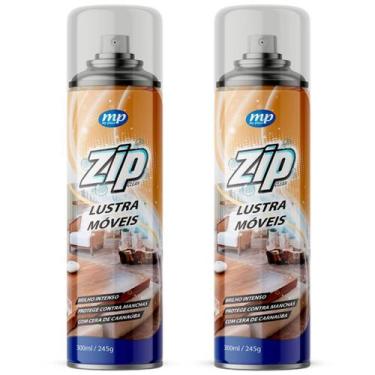 Imagem de Kit 2 lustra moveis limpa perfuma e dá brilho spray zip 300ml my place