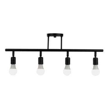 Imagem de Lustre Luminária Trilho Em Alumínio Spot B/4 Preto Fosco - Om Luz