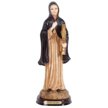Imagem de Imagem Santa Clara Resina Importada Religiosa 15cm - Zona Livre