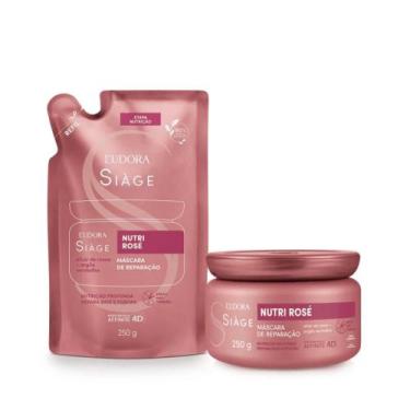 Imagem de Kit Siàge Nutri Rosé Máscara: Máscara Capilar 250g + Refil Máscara Cap